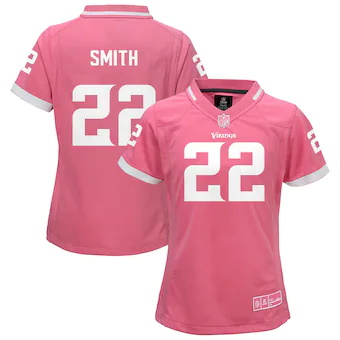 youth girls harrison smith pink minnesota vikings bubble gu